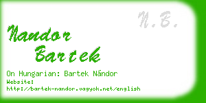 nandor bartek business card